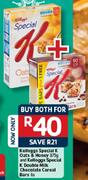 Kelloggs Special K Oats & Honey 375G And Double Milk Chocolate Cereal Bars-6's