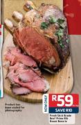 Fresh SA A Grade Beef Prime Rib Roast Bone In- Per Kg