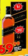 Johnnie Walker Black Label Scotch Label Whisky-1Ltr.