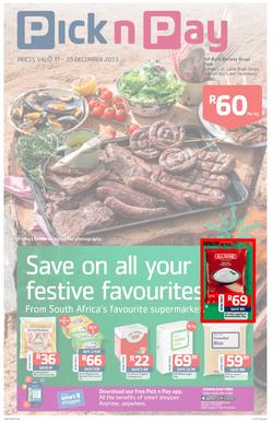 Pick n Pay Kwazulu-Natal : Save On All Your Festive Favourites (17 Dec - 29 Dec 2013 ), page 1