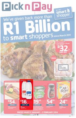 Pick n Pay KwaZulu Natal : One Billion Rand ( 21 Jan - 02 Feb 2014 ), page 1