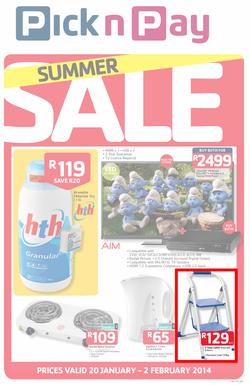 Pick n Pay : Summer Sale ( 20 Jan - 02 Feb 2014 ), page 1