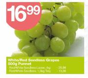 Red/White Seedless Grapes-1.5Kg Tray
