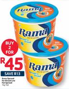 Rama Spread For Bread Low Fat Spread-2x1Kg Tub