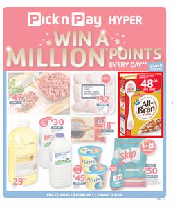 Pick n Pay Hyper Eastern Cape : Win A Million ( 18 Feb - 02 Mar 2014 ), page 1