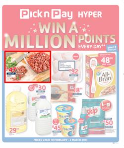 Pick n Pay Hyper Eastern Cape : Win A Million ( 18 Feb - 02 Mar 2014 ), page 1