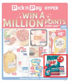 Pick n Pay Hyper KwaZulu Natal : Win A Million ( 18 Feb - 02 Mar 2014 ), page 1