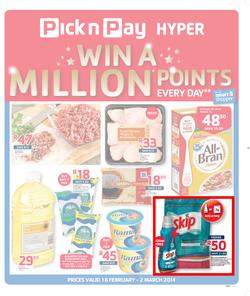 Pick n Pay Hyper Gauteng : Win A Million ( 18 Feb - 02 Mar 2014 ), page 1