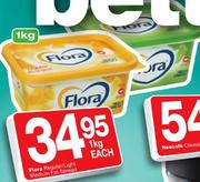 Flora Regular/Light Medium Fat Spread-1Kg Each
