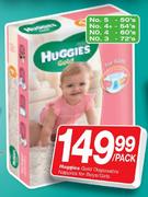 Huggies Gold Disposable Nappies No.5-50's/No.4+-54's/No.4-60's/No.3-72's-Per Pack