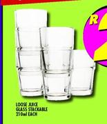 Loose Juice Glass Stackable Each-210ml