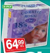 Correll Royal 2 Ply White Toilet Rolls-18's