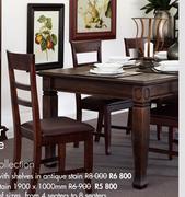 Plantation Dining Collection Dining Table In Antique Stain 1900 x 1000mm