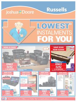 Joshua Doore & Russells : Lowest Instalments For You (20 Jul - 2 Aug 2015), page 1