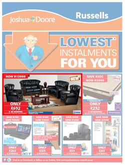 Joshua Doore & Russells : Lowest Instalments For You (20 Jul - 2 Aug 2015), page 1