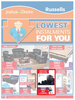 Joshua Doore & Russells : Lowest Instalments For You (20 Jul - 2 Aug 2015), page 1