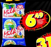 Crystal Valley Fresh Full Cream Milk-1L Sachet