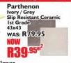 Parthenon Ivory/Grey Slip Resistant Ceramic Ist Grade 43 x 43-per sqm