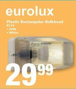 Eurolux Plastic Rectangular Bulkhead 60W White-B174