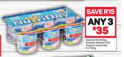 Danone Nutriday Smooth Medium Fat Yoghurt Assorted-3 x 6 x 100g