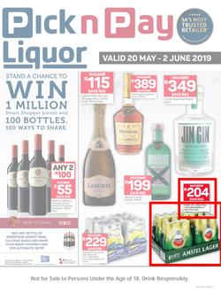 Pick n Pay : Liquor (20 May - 2 Jun 2019), page 1
