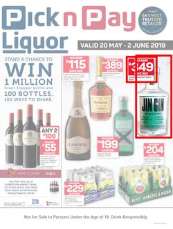 Pick n Pay : Liquor (20 May - 2 Jun 2019), page 1