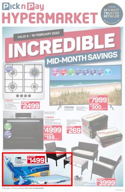 Pick n Pay Hyper : Incredible Mid-Month Savings (3 Feb - 16 Feb 2020), page 1