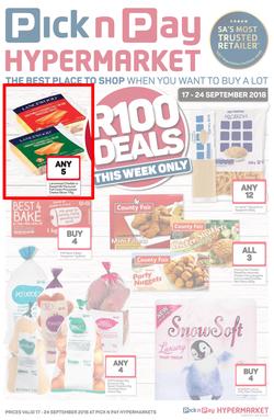 Pick n Pay Hyper : R100 Deals (17 Aug - 24 Aug 2018), page 1