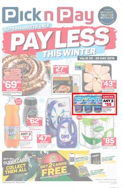 Pick n Pay Gauteng, Free State, North West, Mpumalanga, Limpopo & Northern Cape : Pay Less This Winter (20 May - 26 May 2019), page 1