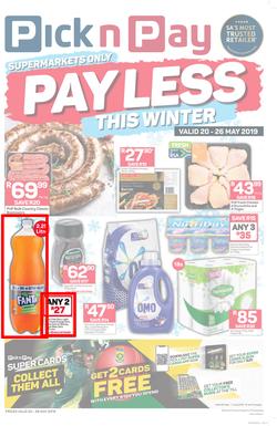 Pick n Pay Gauteng, Free State, North West, Mpumalanga, Limpopo & Northern Cape : Pay Less This Winter (20 May - 26 May 2019), page 1