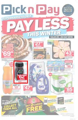 Pick n Pay Gauteng, Free State, North West, Mpumalanga, Limpopo & Northern Cape : Pay Less This Winter (20 May - 26 May 2019), page 1