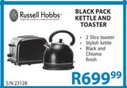 Russell Hobbs Black Pack Kettle and Toaster