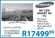Samsung LED Smart 3D TV-46"