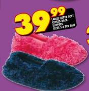 Ladies Super Soft Closed-Back Slippers Sizes 3-8 Per Pair