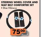 Steering Wheel Cover And Seat Belt Comforter Set