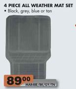 All Weather Mat Set (MAR4BE/BK/GY/TN) - 4 Piece
