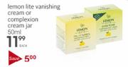 Lemon Lite Vanishing Cream Or Complexion Cream Jar-50ml Each