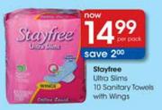 Stayfree Ultra Slims Sanitary Towels with Wings-10 per pack