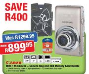 Canon IXUS 115 Camera + Camera Bag and 4GB Memory Card Bundle