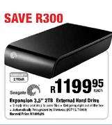 Seagate Expansion 3.5" External Hard Drive-2TB