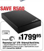 Seagate Expansion 3.5" 3TB Externall Hard Drive