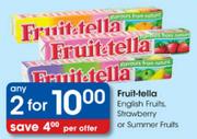 Fruit-Tella English Fruit Strawberry or Summer Fruits - 2's Per Offer