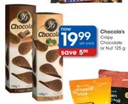 Chocola's Crispy Chocolate or Nuts 125gm - Per Pack
