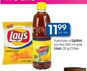 Lipton Ice Tea 500ml + Lays Chips 35gm - Per Offer