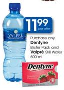 Dentyne Bister Pack + Velpre Still Water 500ml - Per Offer