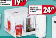 Square Cut Hi Ball Glasses-4 Piece