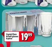 Crystal Flare Hi-Ball Glasses-6 Piece