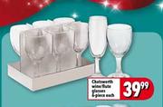 Chatsworth Wine/Flute Glasses-6 Piece Each