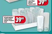 Hi-Ball/Whisky/Willy/Zombie Glasses-10 Piece Each