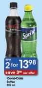 Coca-Cola Bottles-2x500ml